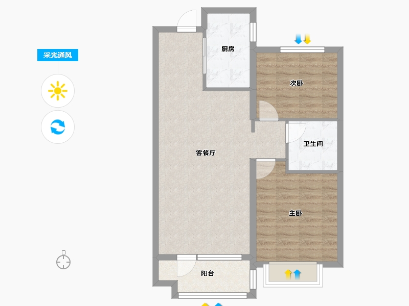 山东省-青岛市-海尔产城创东方学府-71.19-户型库-采光通风