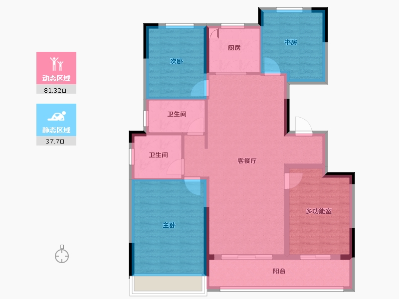 浙江省-绍兴市-和樾府-107.20-户型库-动静分区