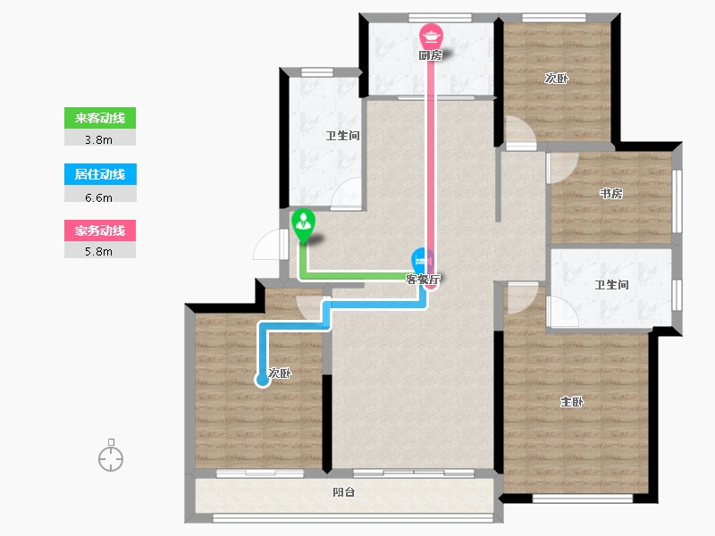 山东省-青岛市-蓝城玉蘭公馆-120.00-户型库-动静线