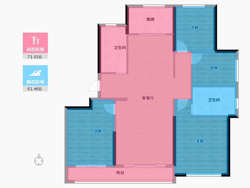 山东省-青岛市-蓝城玉蘭公馆-120.00-户型库-动静分区