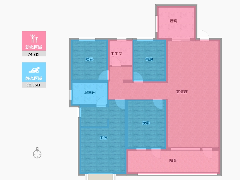 山东省-青岛市-海尔产城创东方学府-118.40-户型库-动静分区