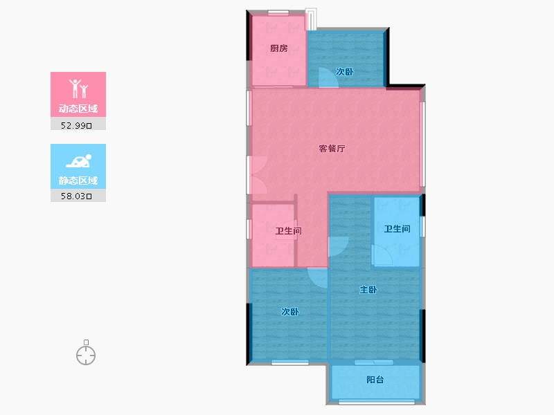 浙江省-台州市-天铂华庭-101.60-户型库-动静分区