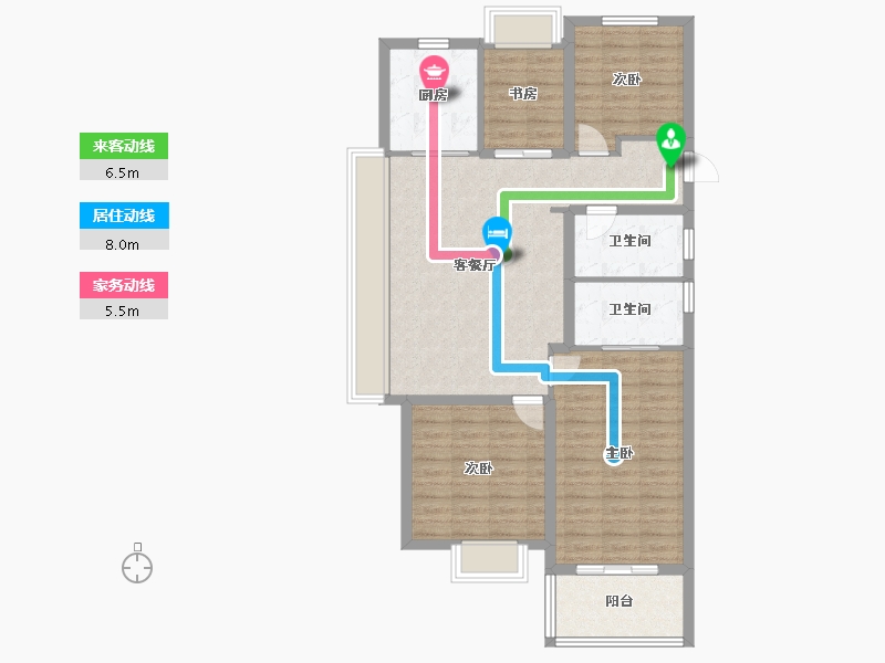 上海-上海市-UNICITY万科天空之城-98.01-户型库-动静线