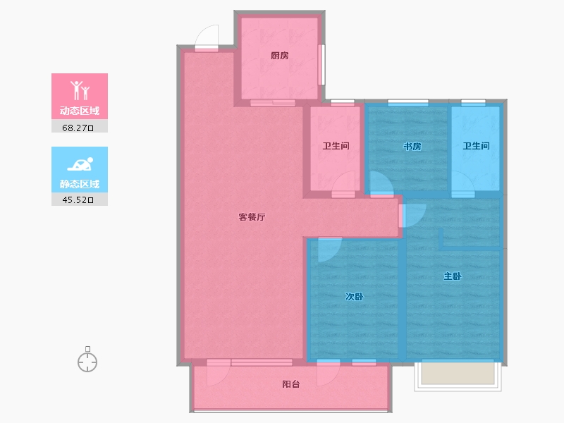 山东省-青岛市-海尔产城创东方学府-101.80-户型库-动静分区