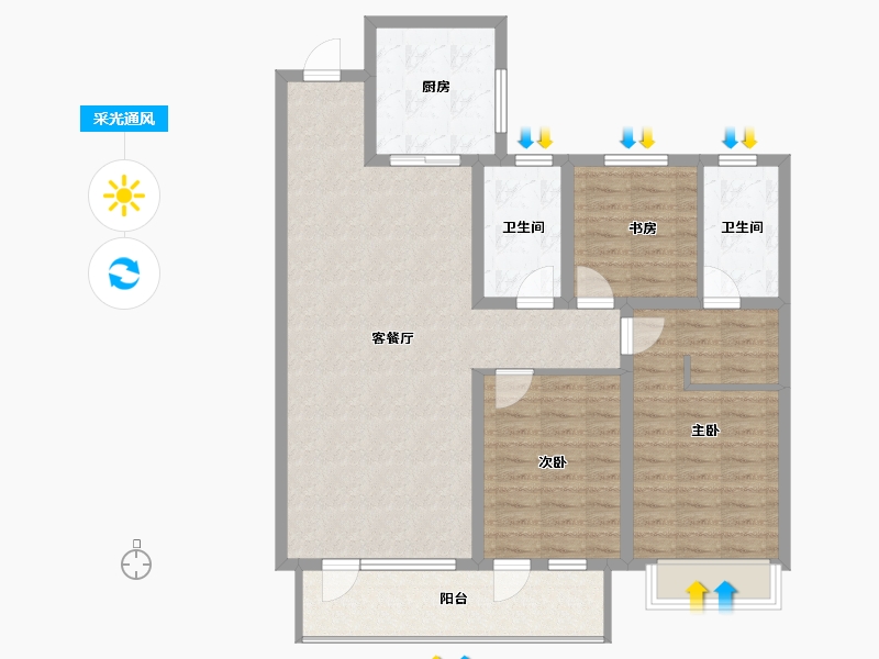 山东省-青岛市-海尔产城创东方学府-101.80-户型库-采光通风