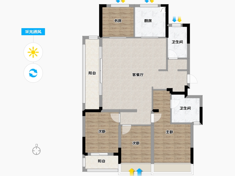 浙江省-绍兴市-和樾府-117.60-户型库-采光通风