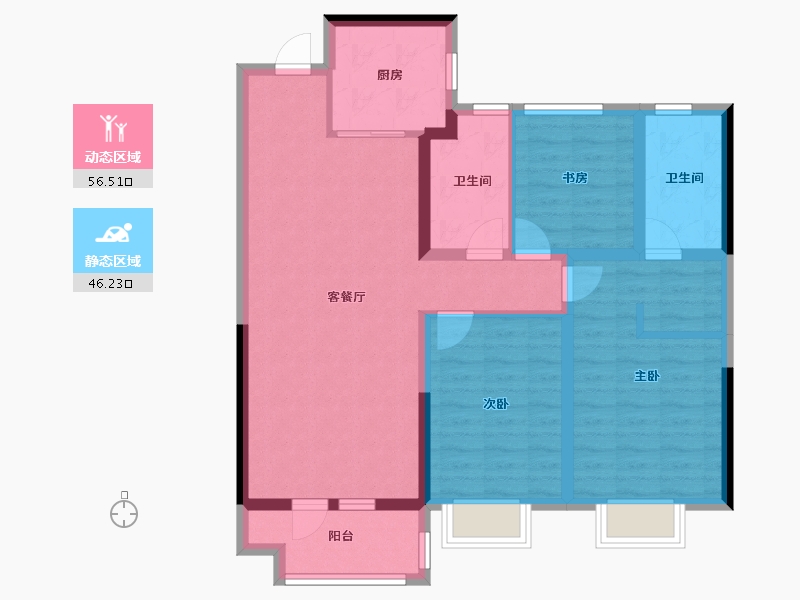 山东省-青岛市-海尔产城创东方学府-91.21-户型库-动静分区