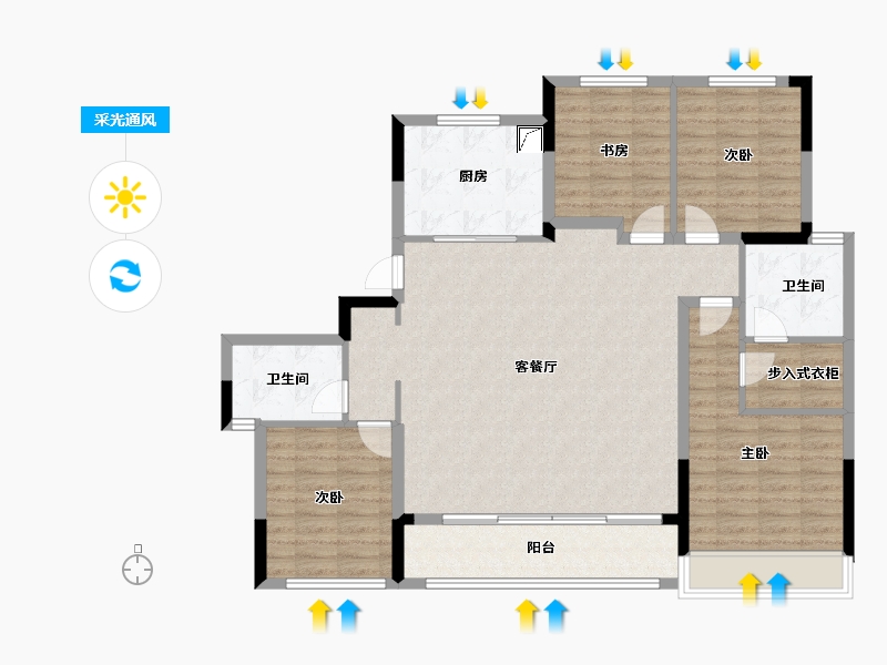 浙江省-绍兴市-和樾府-117.60-户型库-采光通风