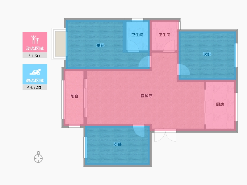 山西省-运城市-风陵绿洲北苑-95.00-户型库-动静分区