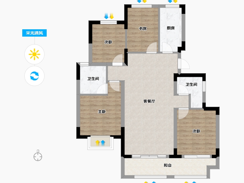 江苏省-南通市-崇明岛大爱城-90.01-户型库-采光通风