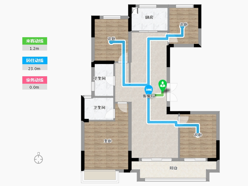 浙江省-绍兴市-天樾东府-103.20-户型库-动静线