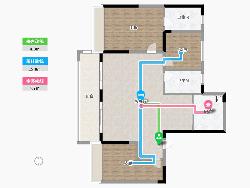 江苏省-无锡市-龙湖粼云上府-124.00-户型库-动静线