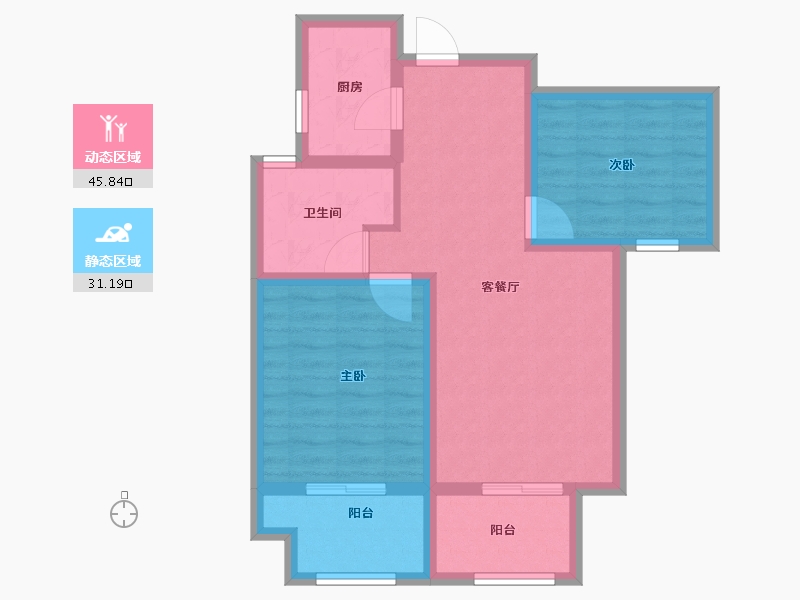 重庆-重庆市-裕城长江著-68.00-户型库-动静分区