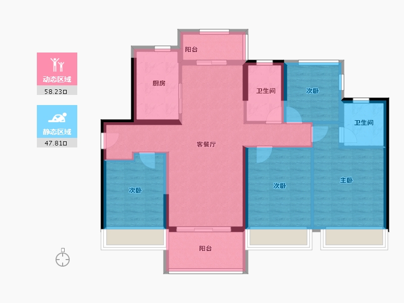 广东省-江门市-恩平碧桂园世纪城-94.40-户型库-动静分区