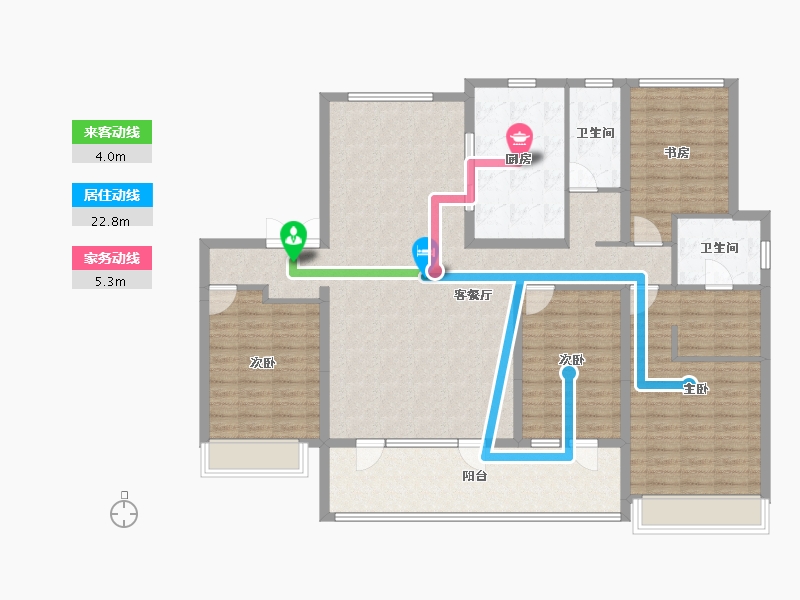 山东省-烟台市-金科博翠山-144.99-户型库-动静线