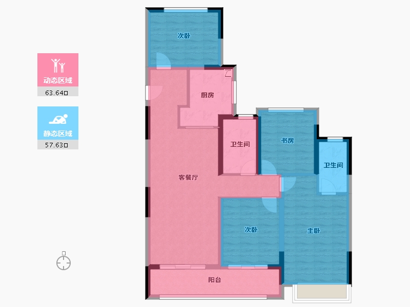 浙江省-台州市-万星观澜云著-108.01-户型库-动静分区