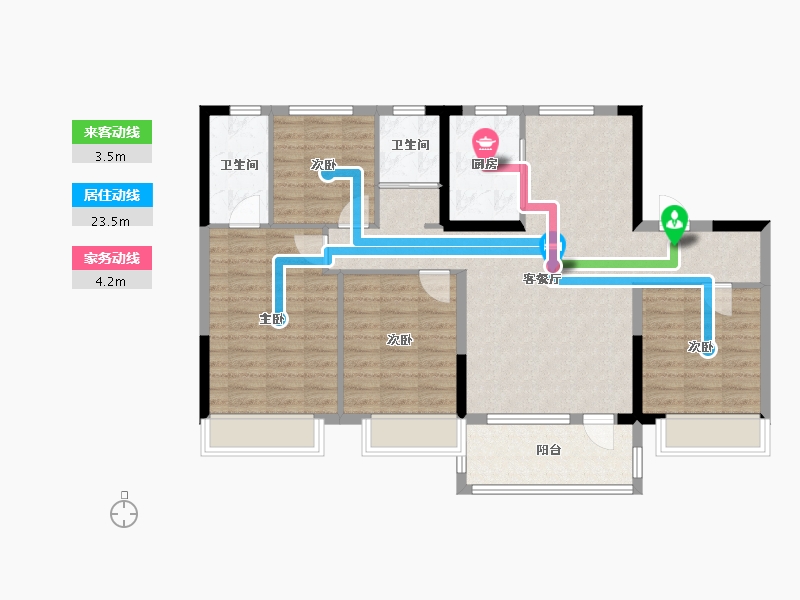 河北省-沧州市-碧桂园观澜府-110.00-户型库-动静线