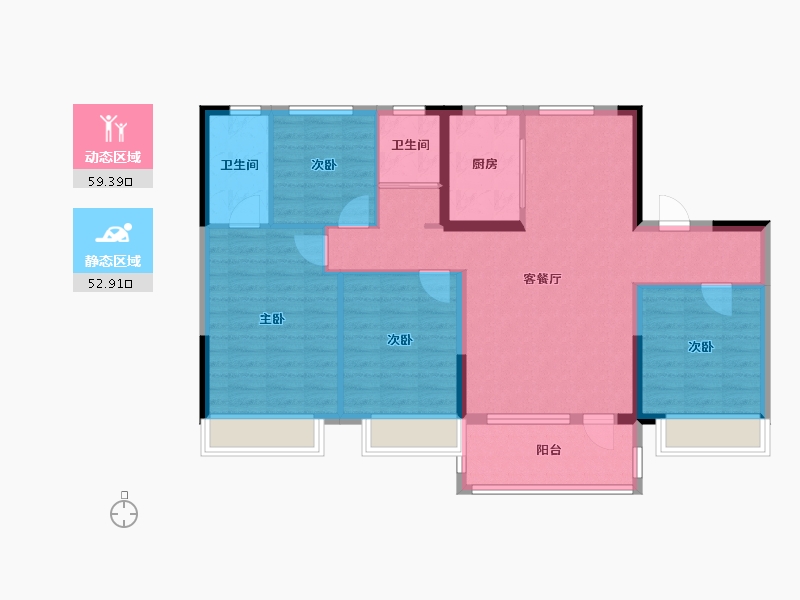 河北省-沧州市-碧桂园观澜府-110.00-户型库-动静分区