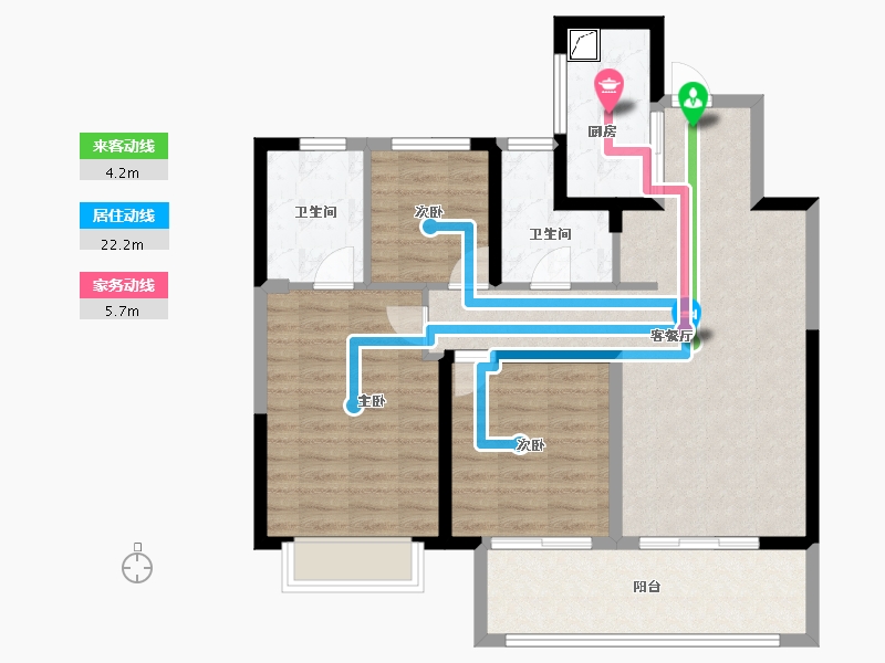 江苏省-无锡市-红豆香江华府-90.35-户型库-动静线