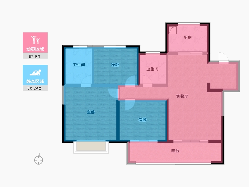 江苏省-无锡市-红豆香江华府-101.73-户型库-动静分区