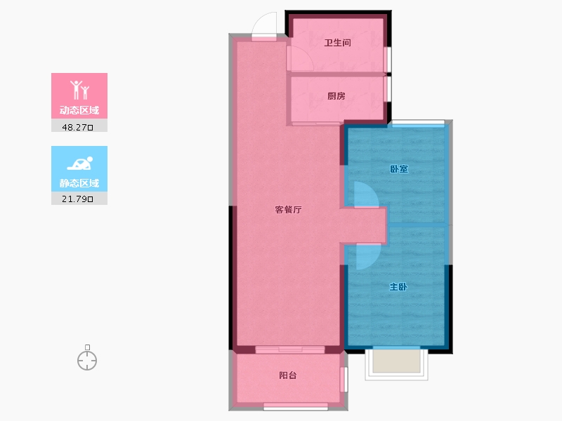 甘肃省-兰州市-瑞岭学府-62.72-户型库-动静分区