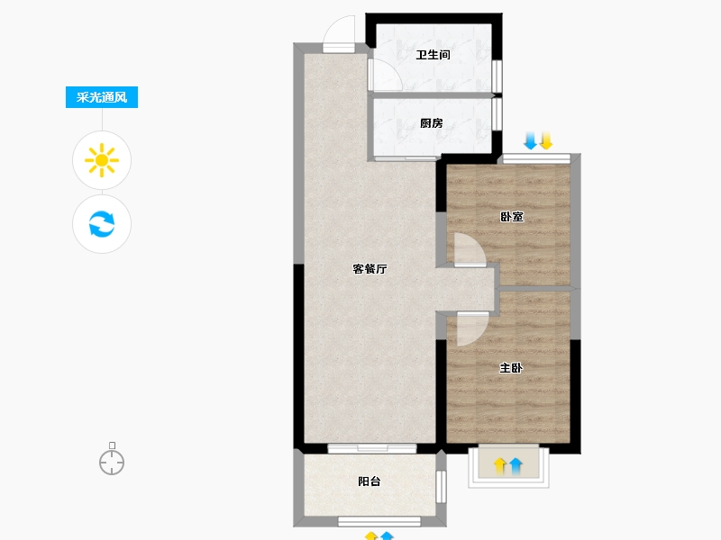 甘肃省-兰州市-瑞岭学府-62.72-户型库-采光通风