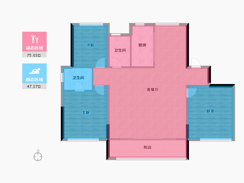 山东省-烟台市-金地浅山艺境玺湖-112.13-户型库-动静分区