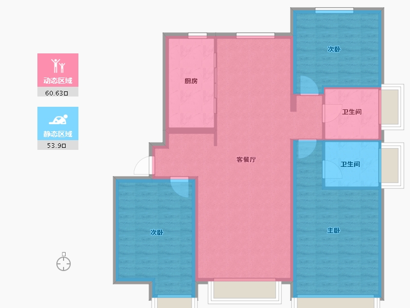 山东省-烟台市-万光山海城B区御山海-103.61-户型库-动静分区