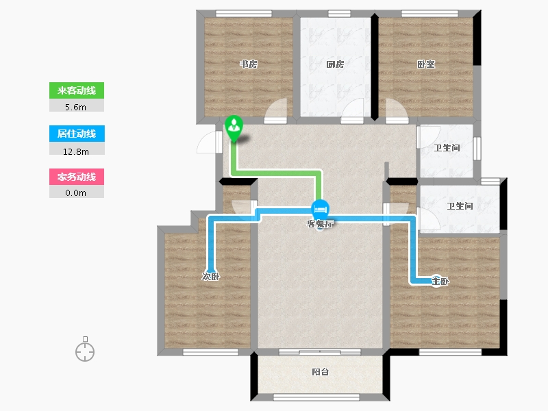 山东省-烟台市-金地浅山艺境玺湖-114.40-户型库-动静线