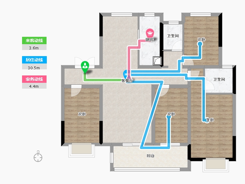 江苏省-徐州市-九巨龙龙城樾府-110.78-户型库-动静线