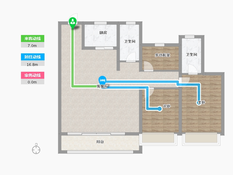 浙江省-台州市-金麟府-107.99-户型库-动静线