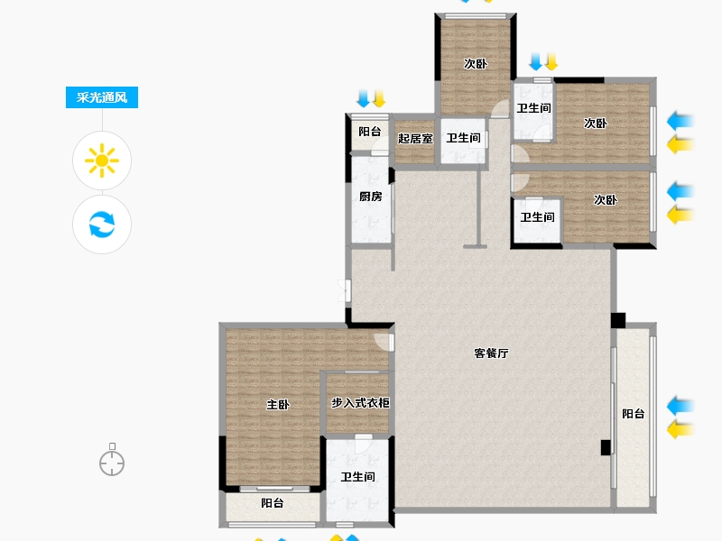 重庆-重庆市-鲁能泰山7号-273.09-户型库-采光通风