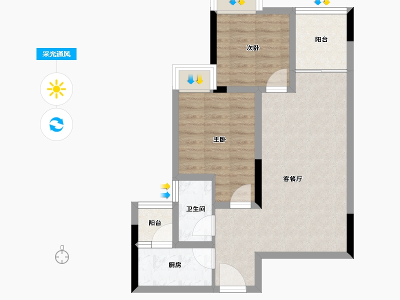 重庆-重庆市-江与江南-58.49-户型库-采光通风