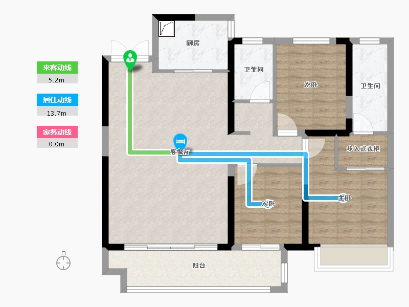 湖南省-长沙市-北辰时光里-100.00-户型库-动静线