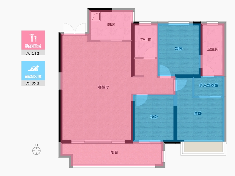 湖南省-长沙市-北辰时光里-100.00-户型库-动静分区