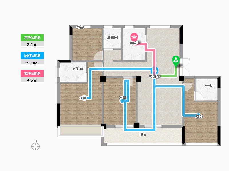 浙江省-台州市-方远天颐府-111.14-户型库-动静线