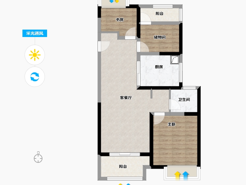 江苏省-无锡市-梁溪本源-71.63-户型库-采光通风