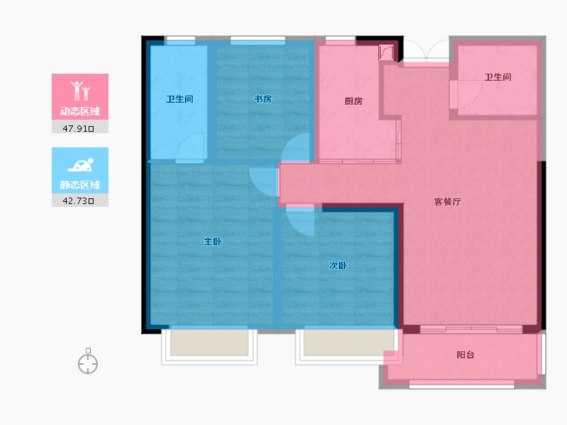 安徽省-合肥市-金隅南七里-87.00-户型库-动静分区