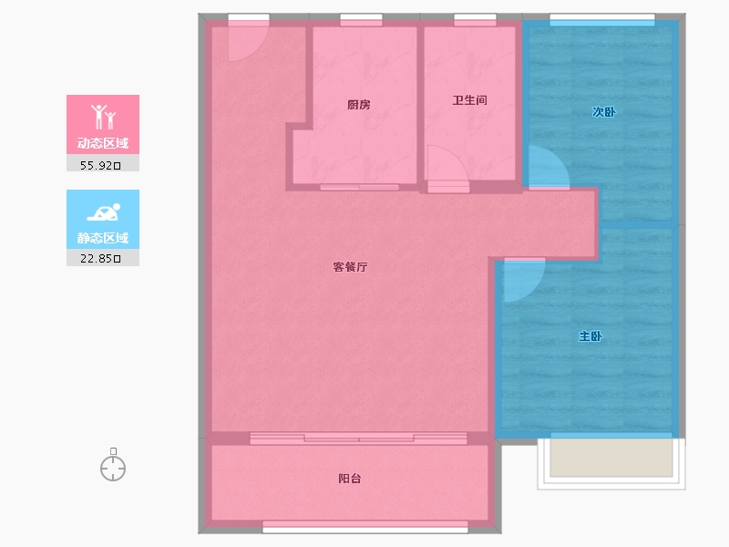 山东省-青岛市-海信盟旺世家二期-71.20-户型库-动静分区