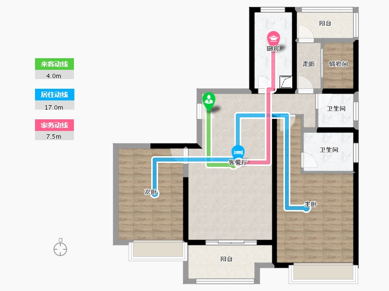 江苏省-无锡市-梁溪本源-105.00-户型库-动静线