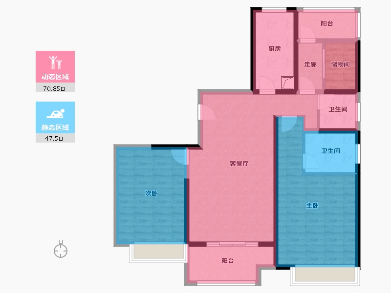 江苏省-无锡市-梁溪本源-105.00-户型库-动静分区