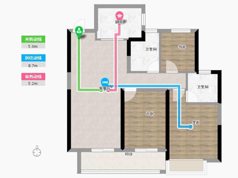 浙江省-台州市-方远荣安玖樾府-83.20-户型库-动静线