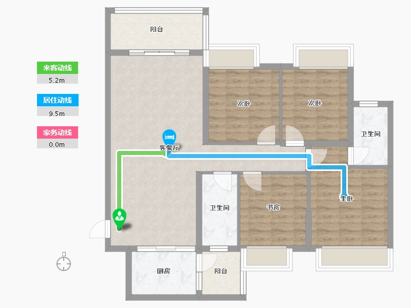 广西壮族自治区-桂林市-兴进御园-104.00-户型库-动静线