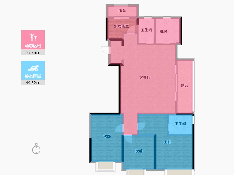 浙江省-台州市-金科世茂玉澜府-111.20-户型库-动静分区