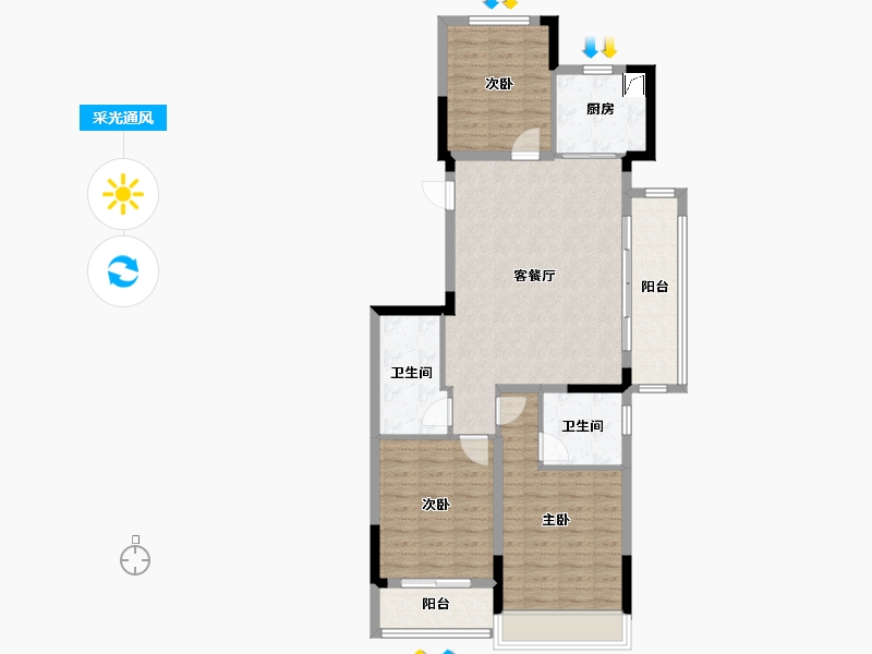 浙江省-绍兴市-和樾府-96.00-户型库-采光通风