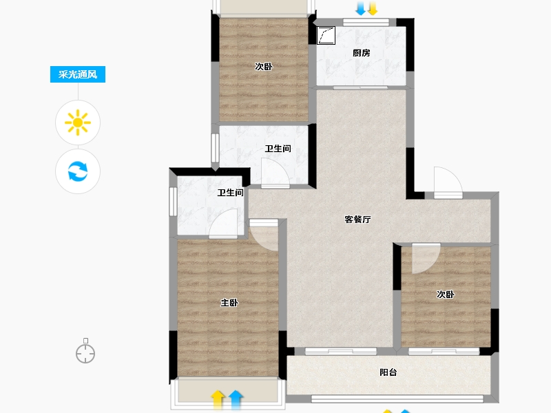 浙江省-绍兴市-和樾府-96.01-户型库-采光通风