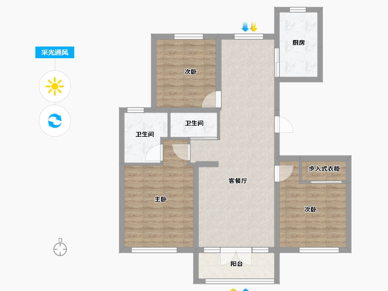 山东省-青岛市-新兴中心城-87.18-户型库-采光通风