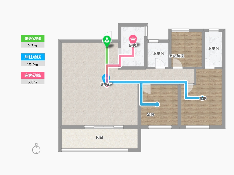 浙江省-台州市-金麟府-92.00-户型库-动静线