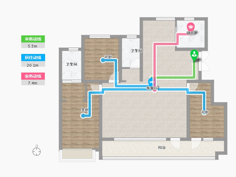 山东省-青岛市-恒信风华尚品-112.80-户型库-动静线