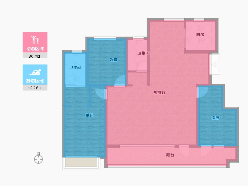 山东省-青岛市-恒信风华尚品-112.80-户型库-动静分区